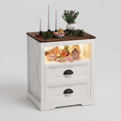 Farmhouse Nightstand with Charging